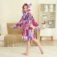 thumbnail image 4 of RMDQTR Hooded Fleece Bathrobe with Removable Belt and Pockets Soft and Absorbent for Home, Pool, Beach, Halloween, and Christmas Wear Pink and Purple Record Pattern, 4 of 8