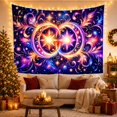 thumbnail image 3 of Twin Starbursts in a Dark Cosmic Nebula, Mystical Psychedelic Style for Space Lovers, Galaxy Wall Art, Housewarming Gift, Tapestry Wall Hanging for Bedroom and Dorm, 3 of 7