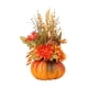 thumbnail image 2 of Calabaza Artificial con Flores Arreglo Floral para Decoración de Mesa, 2 of 9