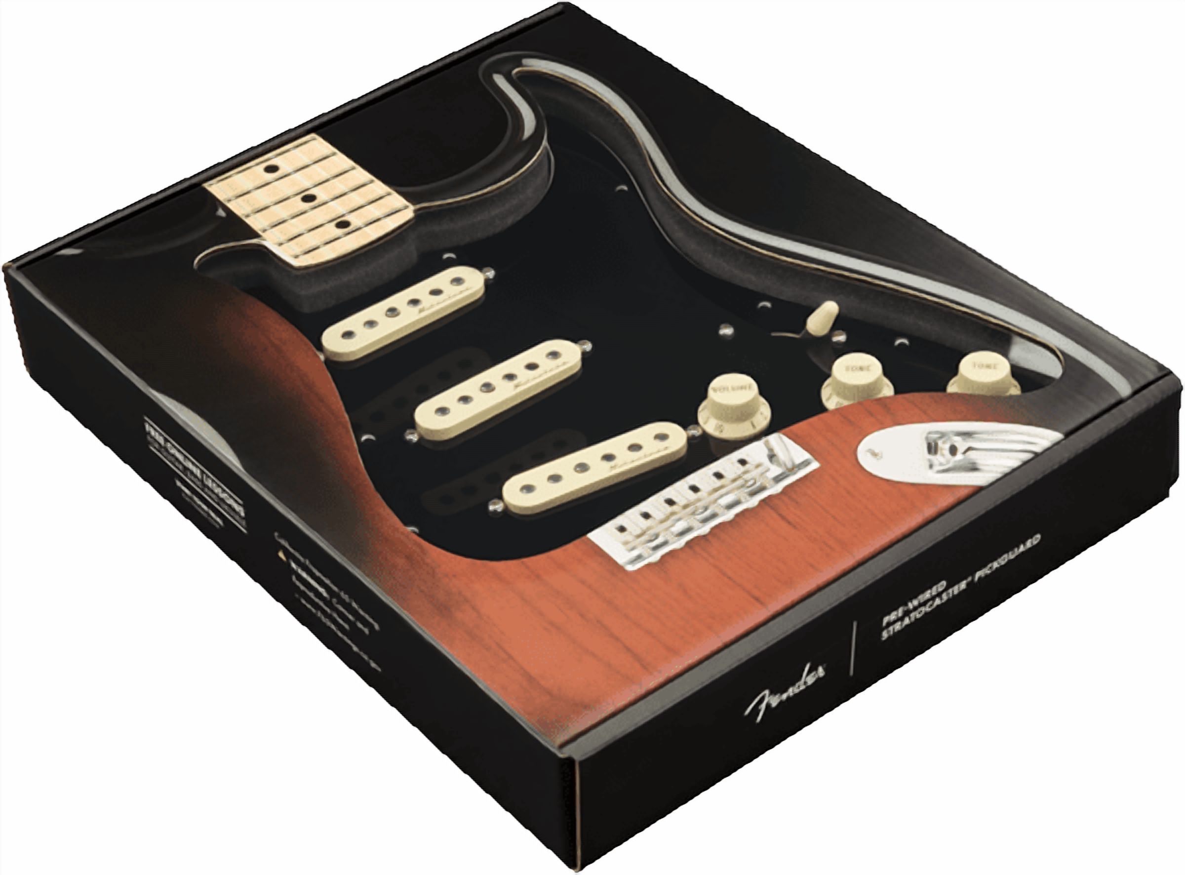 Fender Vintage Noiseless SSS Pre-Wired Stratocaster Pickguard, 11-Hole, Black