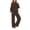 Coffee, variant on Yuanlook Women's Coordinated Two‑Piece Tracksuit, Cowl Neck Raglan Sleeve Sweatshirt and Drawstring Wide Leg Trousers for Weekend Errands and City Strolls S‑XXXL