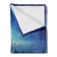 thumbnail image 2 of Cityscape Soft Flannel Fleece Blanket, Skyline at Sunset France European Parisian Landmark Travel Destination Monochrome, Cozy Plush for Indoor and Outdoor Use, 60" x 80", Navy Blue, by Ambesonne, 2 of 5
