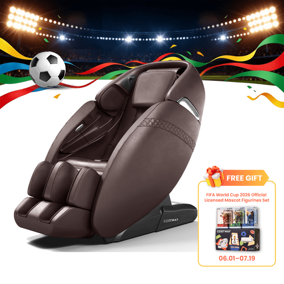 Costway Full Body Zero Gravity SL Track Massage Chair w/ Negative Ion Generator