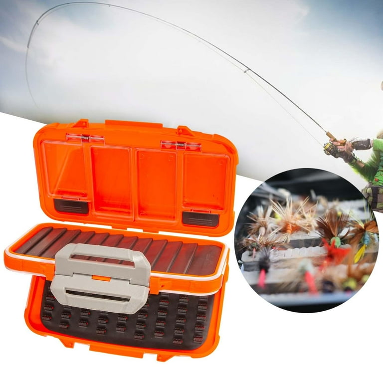 4 Sides Storage Box Organization Fishing Supplies Fishing Accessories  Equipment Fishing Tackle Box for s Freshwater Saltwater Orange 12.5x10x5cm