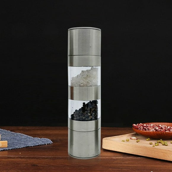 Fiudx Molinillo de Pimienta Manual, Núcleo de Molienda de Cerámica de Acero Inoxidable, Grosor Ajustable para Pimienta y Especias, Botella Portátil para Condimentos de Cocina, Molienda Multiusos, Fác