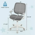 thumbnail image 3 of Costway Kids Desk Armchair Swivel Mesh Children Computer Chair with Adjustable Height Gray, 3 of 10