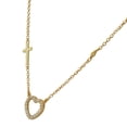thumbnail image 2 of 925 Sterling Silver Gold-Tone Love Heart Cross Charm Pendant Necklace, 2 of 3