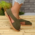 thumbnail image 4 of Hopeusnice Women's Flats Shoes Non-Slip Breathable Soft Flat Heel Closed-Toe Sandals Flock Fall Shoes Trendy Almond Toe Shoes for Beach Almond Toe Slip-Resistant Walking Shoes Army Green 39, 4 of 9
