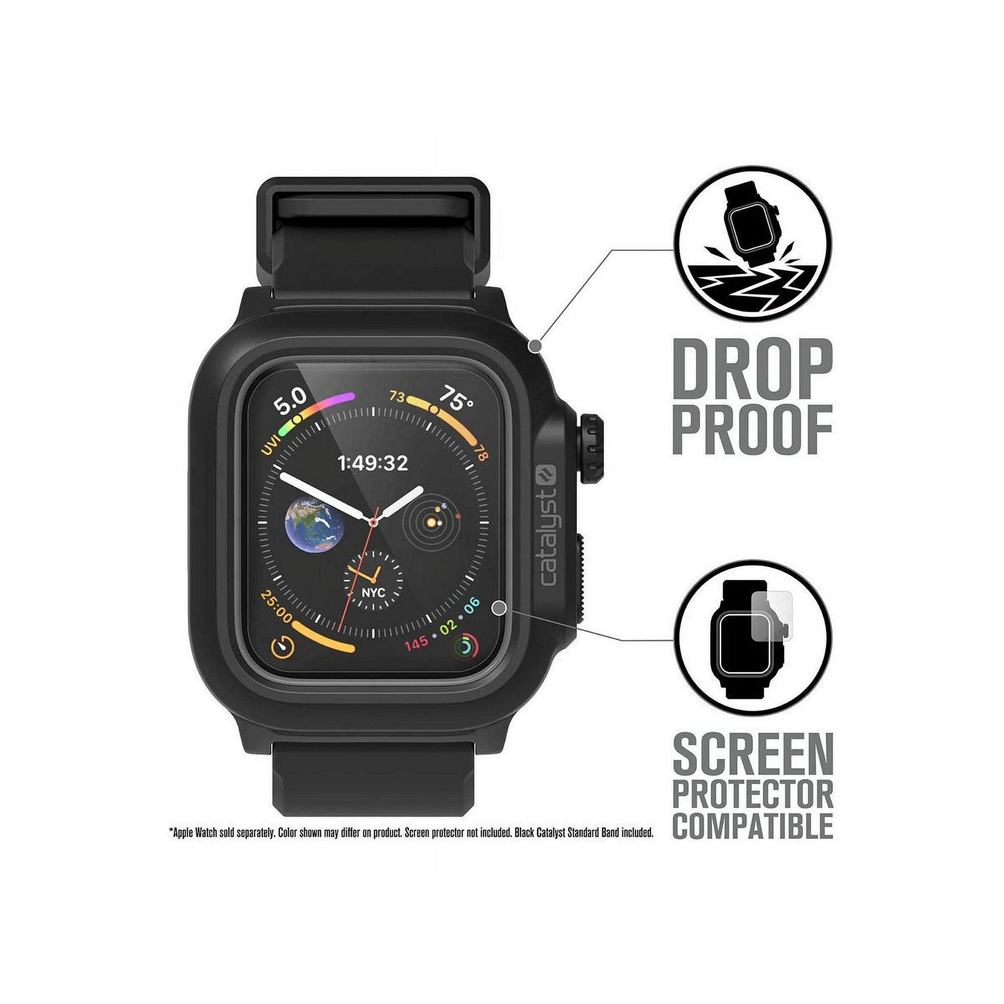 Catalyst Protective waterproof case for smart watch polycarbonate silicone stealth black Walmart