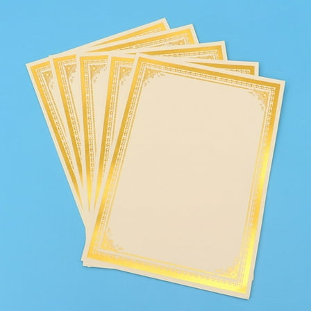 OUNONA  12 Sheets Certificate Inner Page Parchment Award Paper Graduation Printing Student Golden