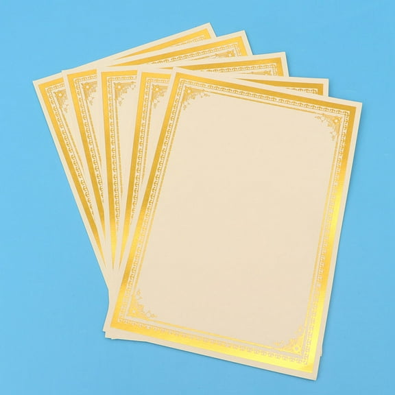 OUNONA  12 Sheets Certificate Inner Page Parchment Award Paper Graduation Printing Student Golden