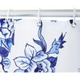 thumbnail image 6 of Blue Floral Bath Shower Curtain Set Polyester with 12 Hooks for Bathroom Decor 71"x71", 6 of 7