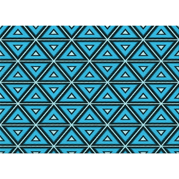Ahgly Company Indoor Rectangle Patterned Deep-Sea Blue Area Rugs, 8' x 12'