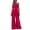 Red, variant on Laqbezok Women's 2-Piece Satin Set, Sexy One Shoulder Asymmetrical Long Top and Wide Leg Pants Outfit, Elegant Solid Color Silk-Like Party Gown Set