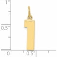 thumbnail image 2 of 10K Yellow Gold 10Ky Casted Medium Polished Number 1 Charm (22 X 5) Made In United States -Jewelry By Sweet Pea, 2 of 5