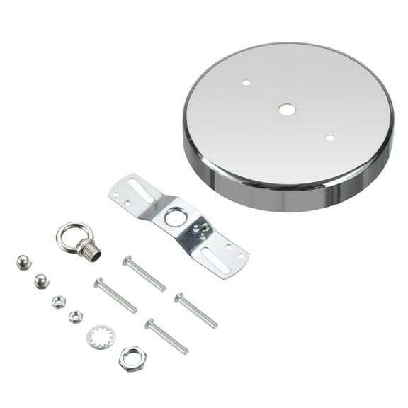 Aspen Creative 21505-31 Chrome Contemporary Chandelier Fixture Canopy Kit, 5-1/8" Diameter with Loop, 7/16" Center Hole