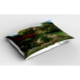 thumbnail image 2 of Ambesonne Nebraska Pillow Sham, Gazebo Sunken Gardens, 36" X 20", Multicolor, 2 of 2