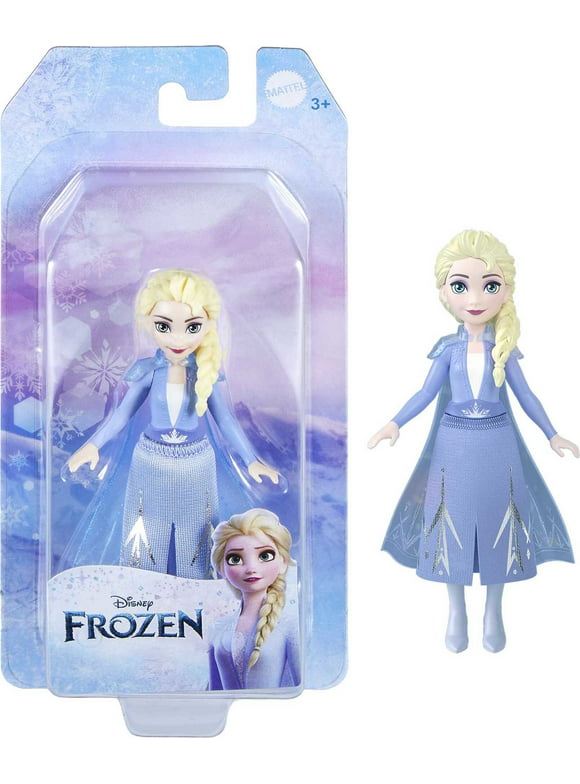 Disney Frozen Elsa Small Doll in Travel Look, Posable with Removable Cape & Skirt