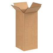 The Packaging Wholesalers Tall Corrugated Boxes 8" x 8" x 18" Kraft 25/Bundle BS080818