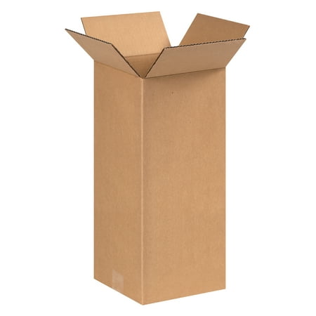 The Packaging Wholesalers Tall Corrugated Boxes 8" x 8" x 18" Kraft 25/Bundle BS080818