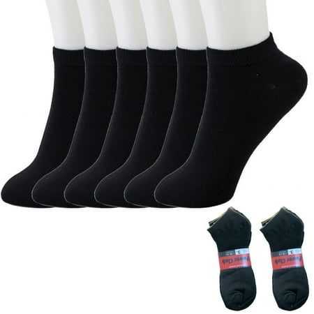 6 Pairs Ankle Socks Mens Womens Low Cut Crew Sports Shoe Size 10-13