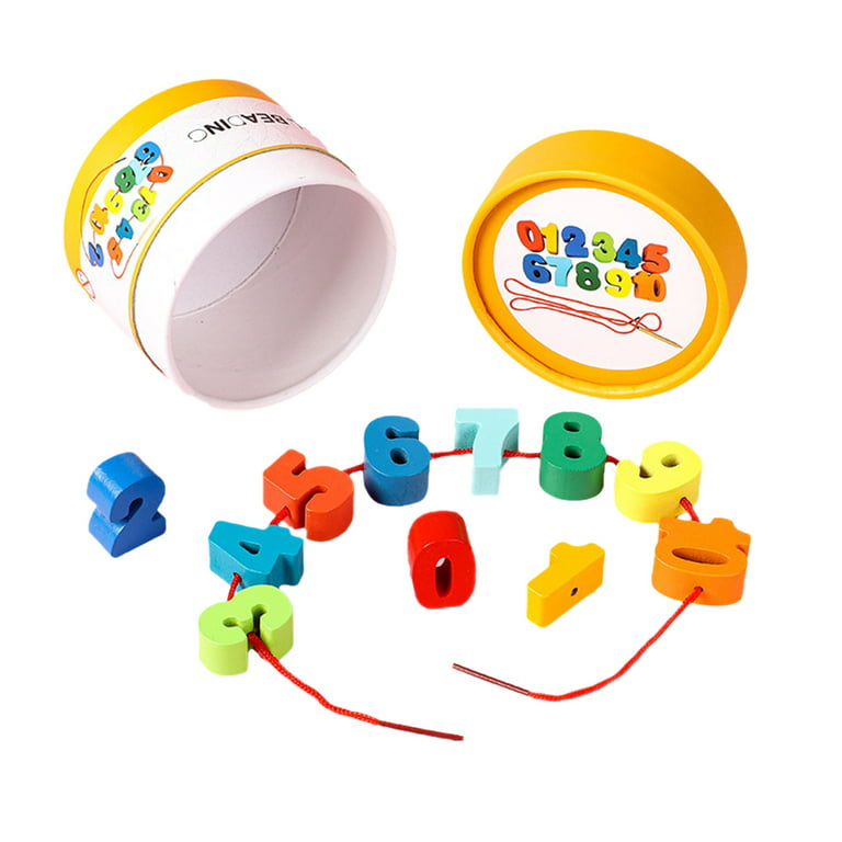 Useefun Creative Barreled Travel Color Wooden Puzzle Number Game Fishing  Dress-Up Toy,Christmas Gifts for Kids 