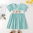 thumbnail image 2 of Robes pour Filles Manches Courtes et Longues Coton Tenue de Jeu Confortable Robe Fille Verte 2-3 Ans, 2 of 4