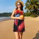 thumbnail image 3 of Easygdp Closeup Red Flamingo Portrait para Vestido Transpirable de Mujer, Vestido Suelto de Manga Corta con Pliegues y Bolsillos para el Verano, 3 of 7