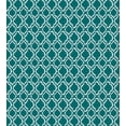 thumbnail image 3 of Teal Duvet Cover Set Queen Size, Traditional Ikat Style Pattern with Abstract Curves Oval Shapes Moroccan Inspiration, Decorative 3 Piece Bedding Set with 2 Pillow Shams, Teal White, by Ambesonne, 3 of 3
