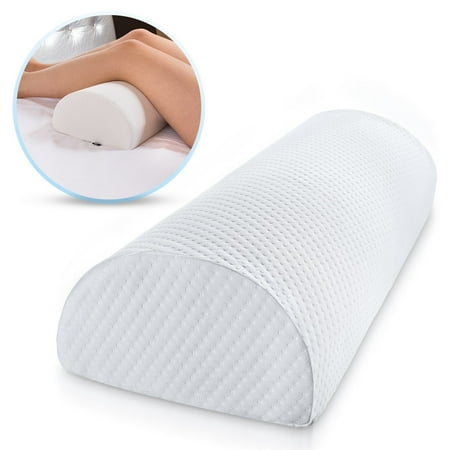Half Moon Pillow Bolster - Pain Relief Memory Foam Cushion with Removable/Washable Cotton Cover – Reduced Stress on Spine, Effective Support for Side and Back Sleepers etc..