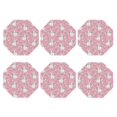 thumbnail image 2 of Pofeuu Rabbit And Flower Print Leather Coasters Set of 6, Round Cups Mugs Mat Pad for Home Kitchen Heat Resistant Drink Coasters,Octagon, 2 of 7