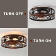 thumbnail image 6 of Holaki 20" Caged Ceiling Fans with Lights and Remote,Flush Mount Low Profile Bladeless Ceiling Fan Low Profile,Small Farmhouse Industrial Enclosed Ceiling Fan For Bedroom,Kitchen, 6 of 8