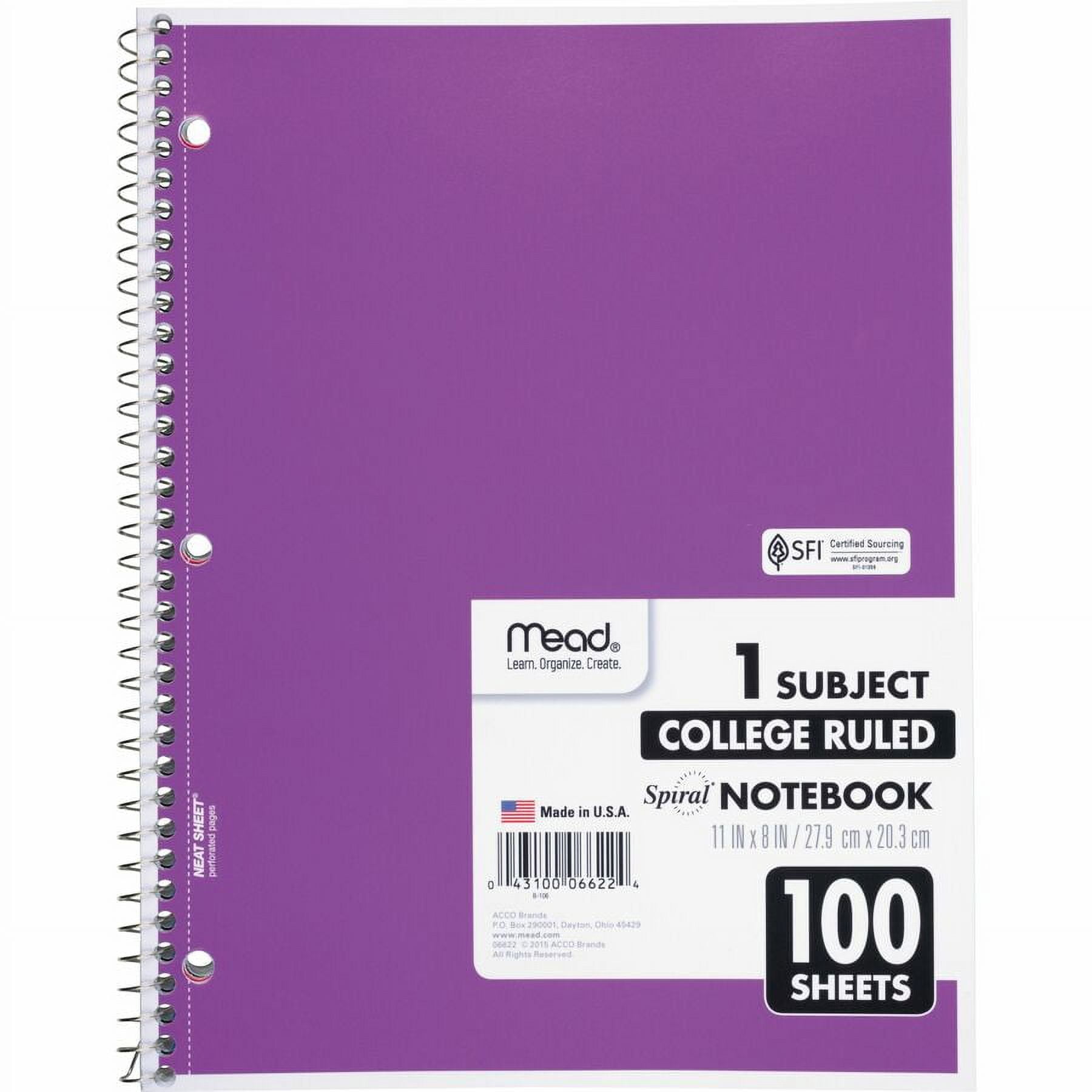 Mead, MEA06622BD, One-subject Spiral Notebook, 12 / Bundle