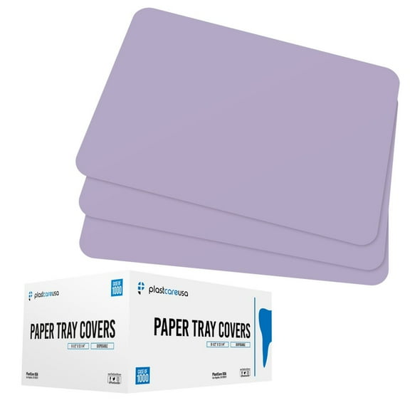 1000 Plastcare USA Disposable Paper Tray Covers 8.25" X 12.25" (Purple)