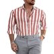 thumbnail image 1 of Camisa de solapa a rayas para hombre, para oficina y exteriores, moda , nuevas blusas de primavera y verano, nuevas blusas de manga larga con botones a la moda, 1 of 6