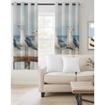 thumbnail image 4 of Beach Seagull Blackout Curtains for Bedroom Living Room, Retro Nautical Watercolor Ocean Bird Sky Cloud 63 In Long Thermal Insulated Room Darkening Drapes Grommet Window Treatments, 42 x 63 In, 4 of 9