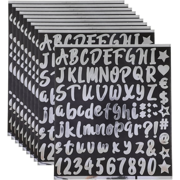 LOLIPPYY 10 Sheets Mailbox Number Outside Reflective Alphabet Letter Sticker Decal