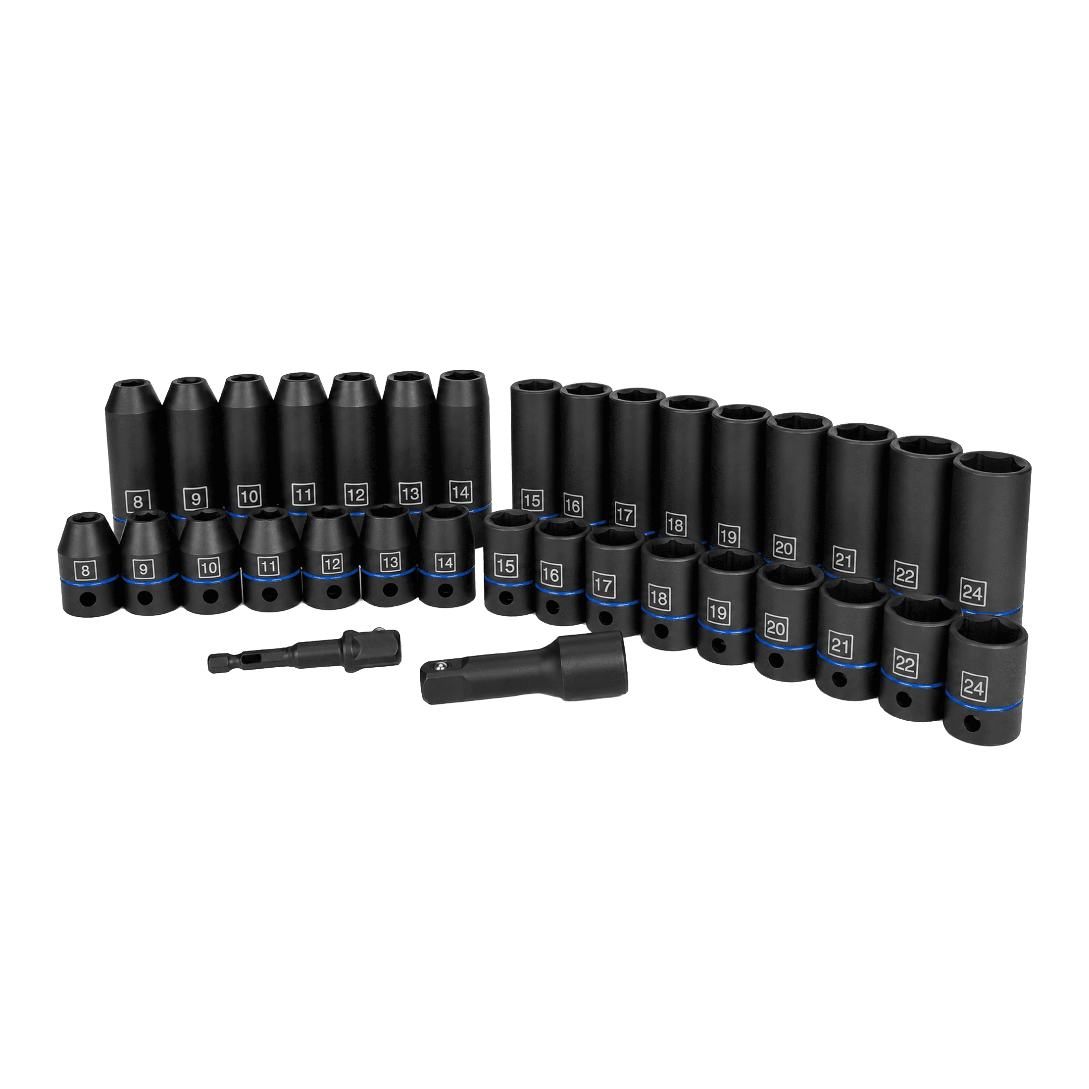 Hyper Tough 34-Piece 1/2-inch Drive Standard and Deep Impact Socket Set, MM