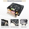 thumbnail image 5 of Corduroy Composite Fabric Tote Bag Magnetic Snap Large Capacity Crossbody Bag Beige Shoulder Strap Black Devil Dragon, 5 of 8