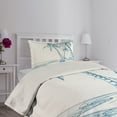 thumbnail image 2 of Ambesonne Tropical Quilted Coverlet 2 Pcs, Palm Trees at Beach, Twin Size, Blue White, 2 of 4