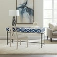 thumbnail image 4 of Maklaine Navy Blue Resin Writing Desk w/ Cream White Bone Accents, 4 of 9