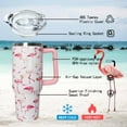 thumbnail image 3 of 30 oz Pink Tumbler with Handle lid and Straw, CoffeeTravel Mug Cup Water Bottle,Flamingo Decor,Flamingo Gifts for Women, 3 of 5