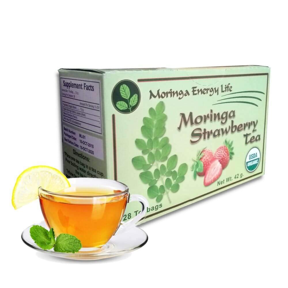 MORINGA STRAWBERRY TEA USDA Organic Nature´s Most Potent Botanical