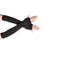 thumbnail image 2 of Matsuzay 1 par de guantes sin dedos para niña, artesanía de punto cómoda y delicada, cubiertas de brazo para niñas de otoño e invierno, Suministros térmicos Café negro, 2 of 6