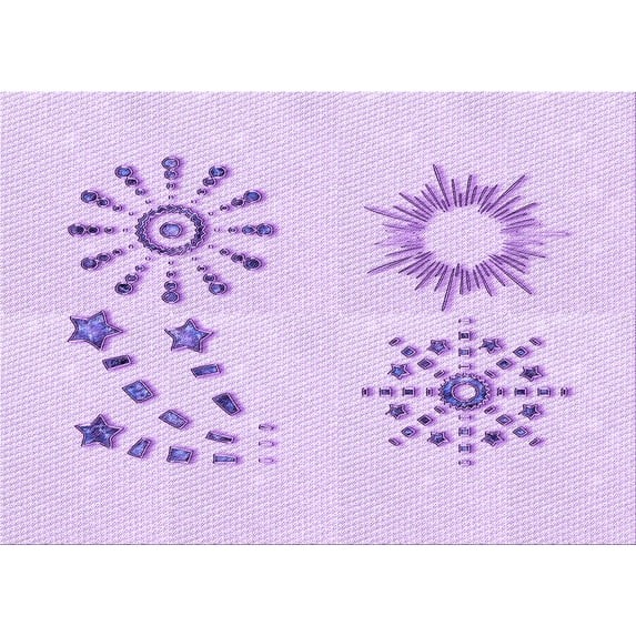 Ahgly Company Indoor Rectangle Patterned Bright Lilac Purple Area Rugs, 5' x 8'