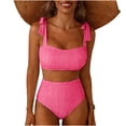 thumbnail image 5 of Two Piece High Waisted Swimsuits - Women Stripe Print Tummy Control Bikini Tie Strap Modest Bathing Suit 2PC 2026, 5 of 5