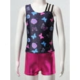 thumbnail image 5 of iiniim Girls Leopard Print Gymnastics Leotard with Booty Shorts Sets for Ballet Dance Workout Costume Size 4-14 Colorful Butterfly Navy 14, 5 of 7