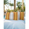 thumbnail image 6 of Outdoor Pillows Waterproof, Orange Stripes Bedding Throw Pillows with Insert for Couch Sofa Bed, Modern Farmhouse Simple Vertical Lines 12x20 Inch Pillowcases Decorative Patio Pillow Set of 2, 6 of 8