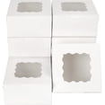 thumbnail image 1 of Cajas de panadería YONGSHENG 20 piezas blancas 6x6x3 pulgadas con Ventana para galletas pasteles magdalenas, 1 of 3