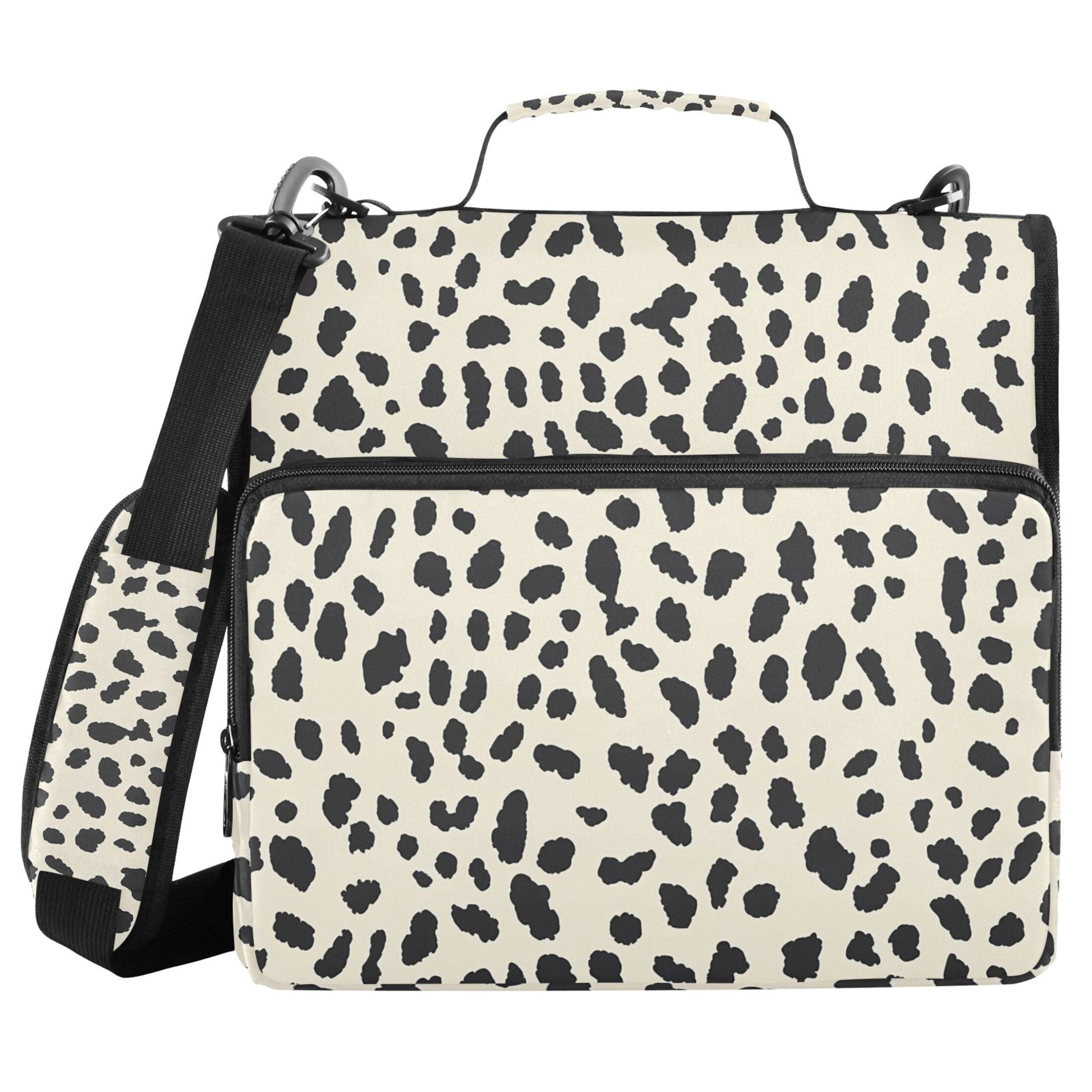 ALAZA Zipper Binder Leopard Beige 3 Ring Trapper Keeper File Folder Organizer Bag